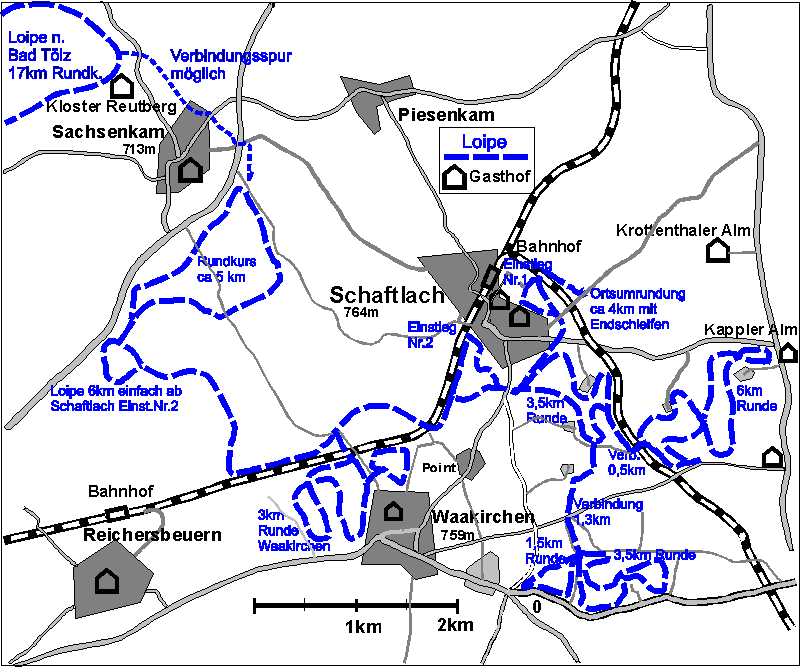 Loipenplan von Schaftlach