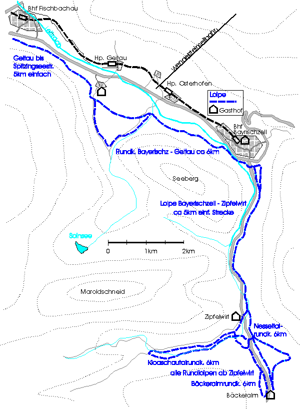 Loipenplan von Bayerischzell